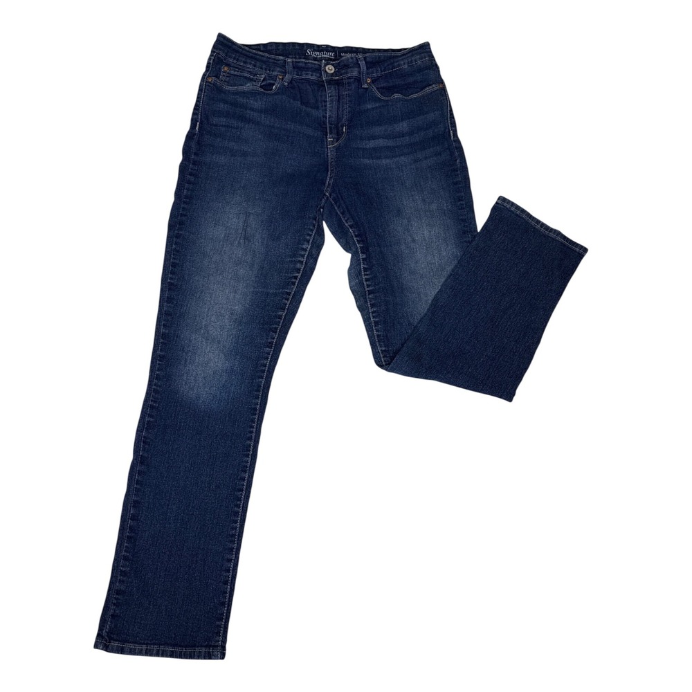 Signature Levi Strauss Jeans Womens 12M Blue Cotton Modern Straight Stretch Pant